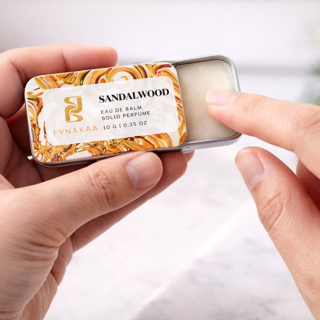 Solid Perfume Sandalwood | Woody Alcohol - Free Long - Lasting Fragrance – Perfume on Brown Living™. SKU: SAN5006X. Img 2.