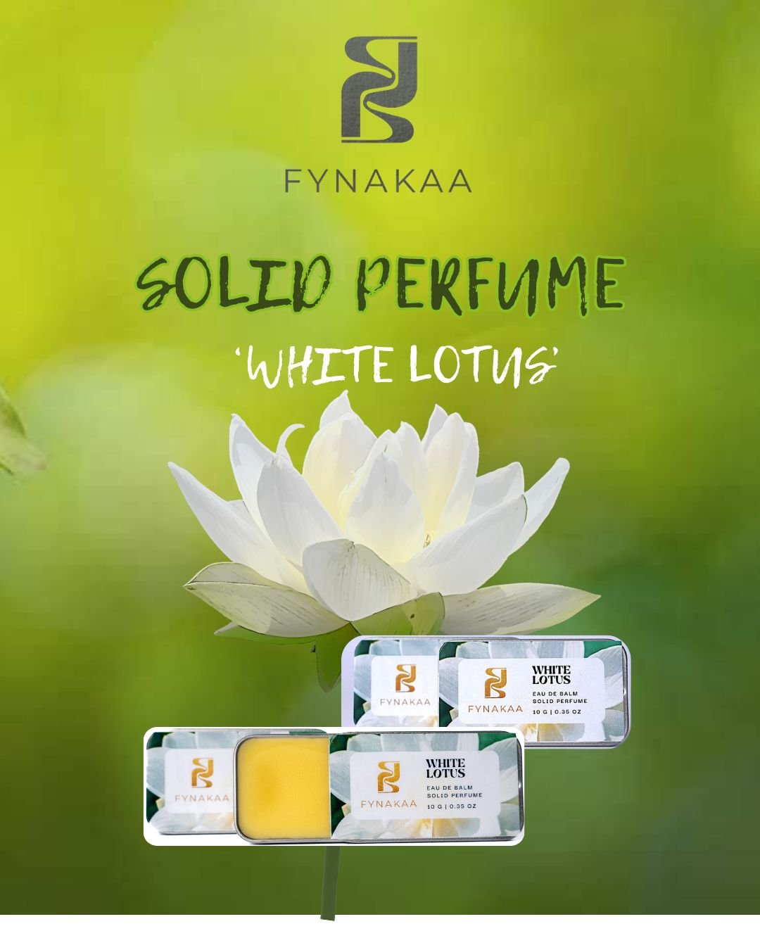 Solid Perfume White Lotus | Floral Alcohol - Free Long - Lasting Fragrance – Perfume on Brown Living™. SKU: WHL5007X. Img 3.