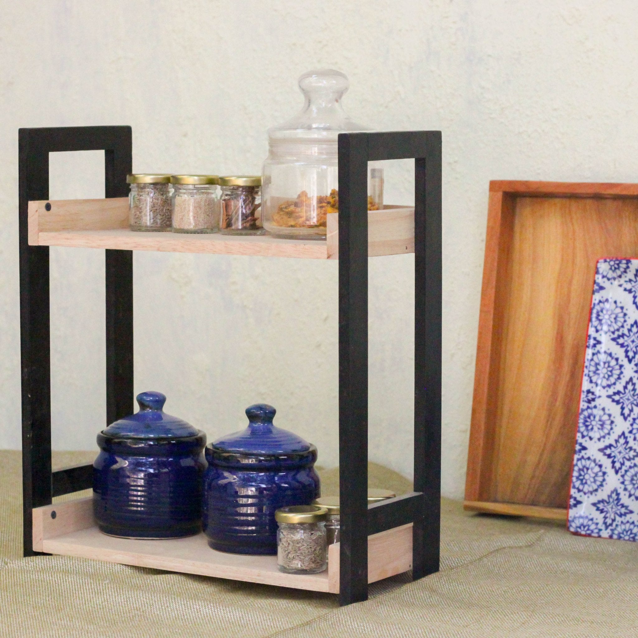 Solid Wood Bambi Kitchen Rustic Storage Organizer – Kitchen Organizers on Brown Living™. SKU: BL0102. Img 3.