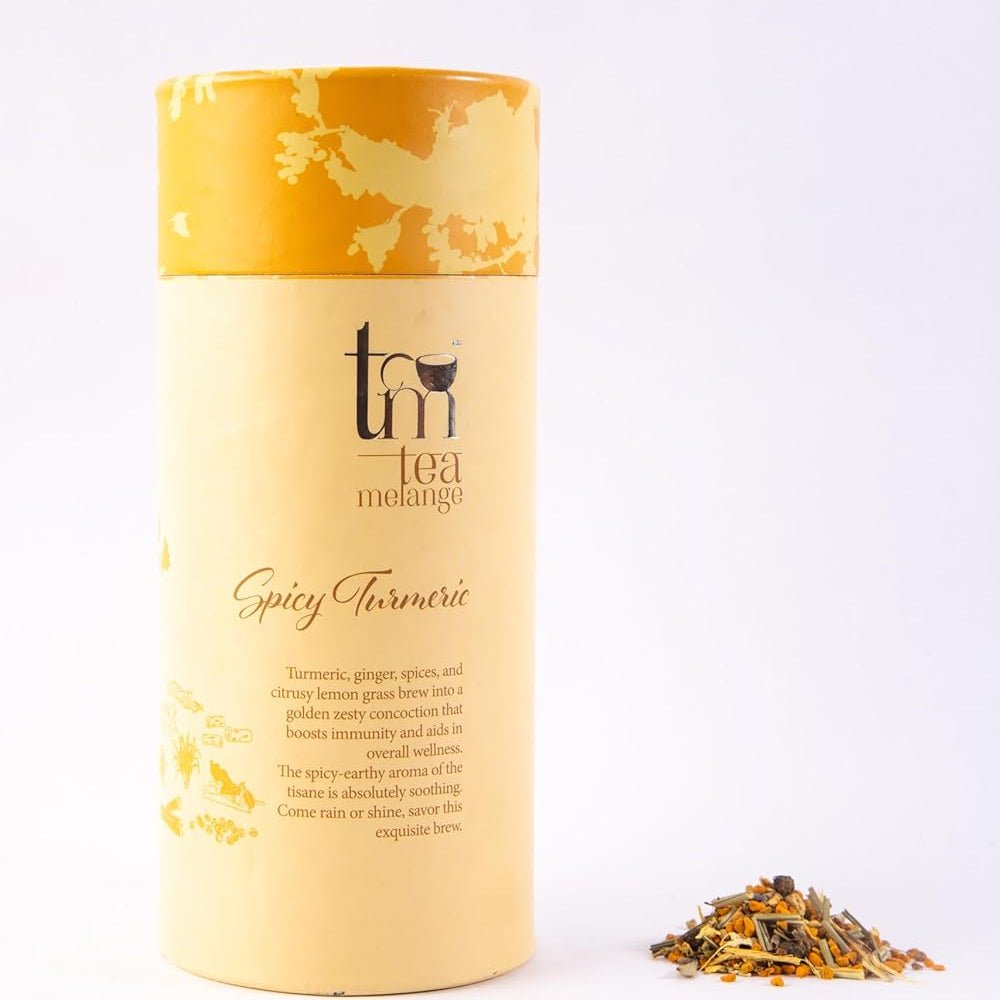 Spicy Turmeric Herbal Tea | Ginger Lemongrass Immunity Blend – Tea on Brown Living™. SKU: TM_ST. Img 1.