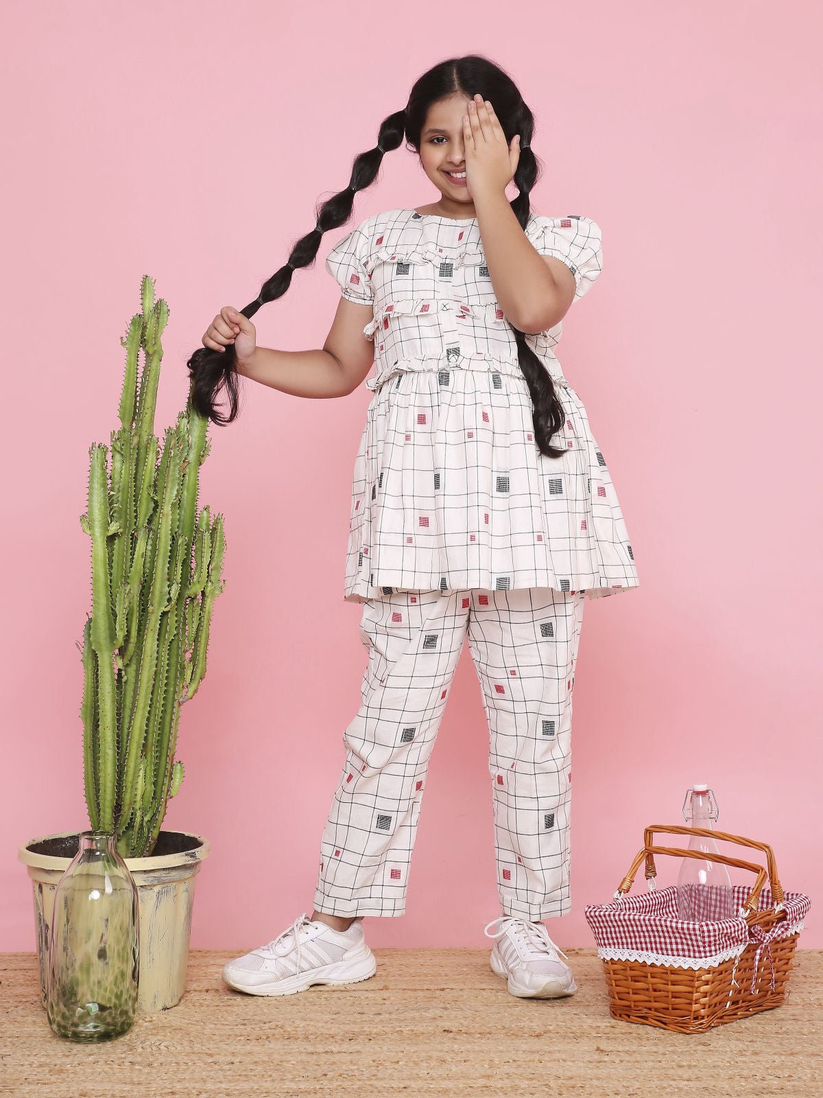 Square Symmetry Co - ord Pant Set | Modern, Stylish & Comfortable Wear – Womens Co - Ord Sets on Brown Living™. SKU: LB05-02-01. Img 1.