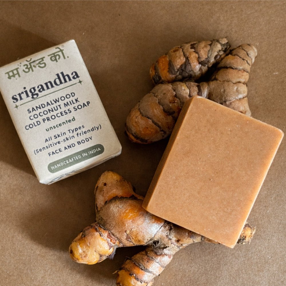 Srigandha Sandalwood Coconut Milk Cold Process Soap – Body Soap on Brown Living™. SKU: SCB01. Img 7.