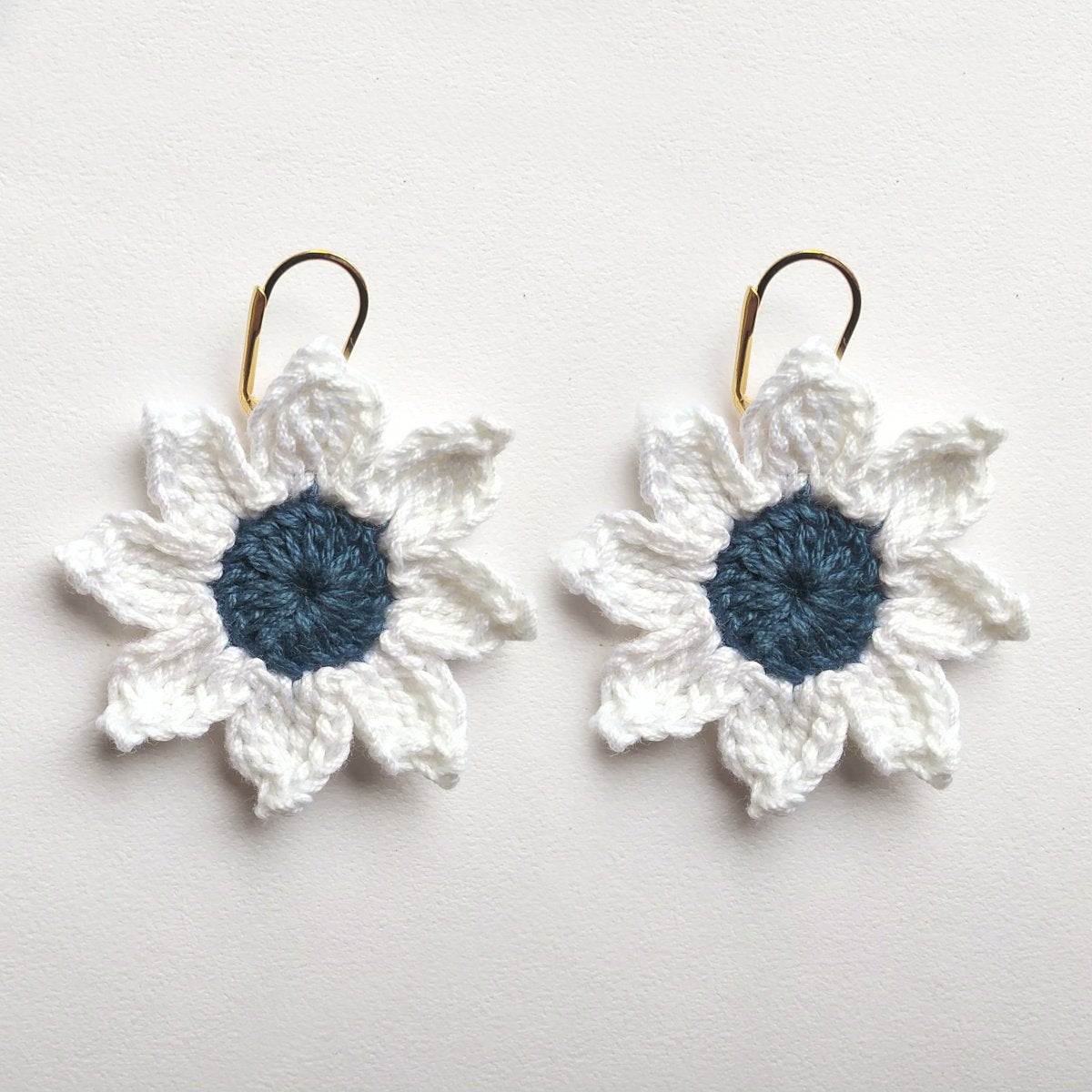 Star Hand Crochet – Turquoise – Womens Earrings on Brown Living™. SKU: WTESTAR2. Img 1.