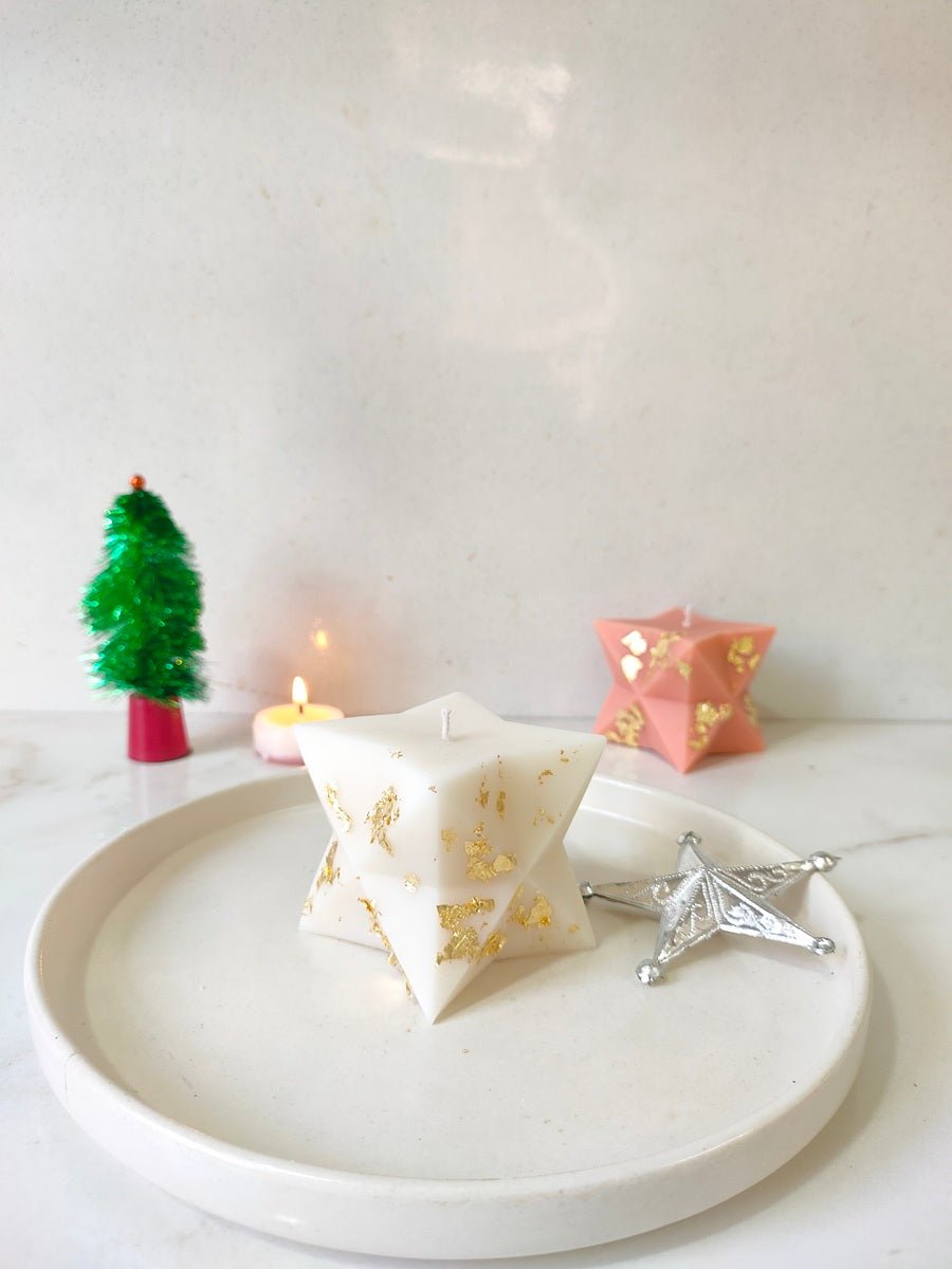 Star Shaped Soy Wax | Hand - Poured Christmas Decorative Candle – Candles & Fragrances on Brown Living™. SKU: BW001-BW003. Img 5.