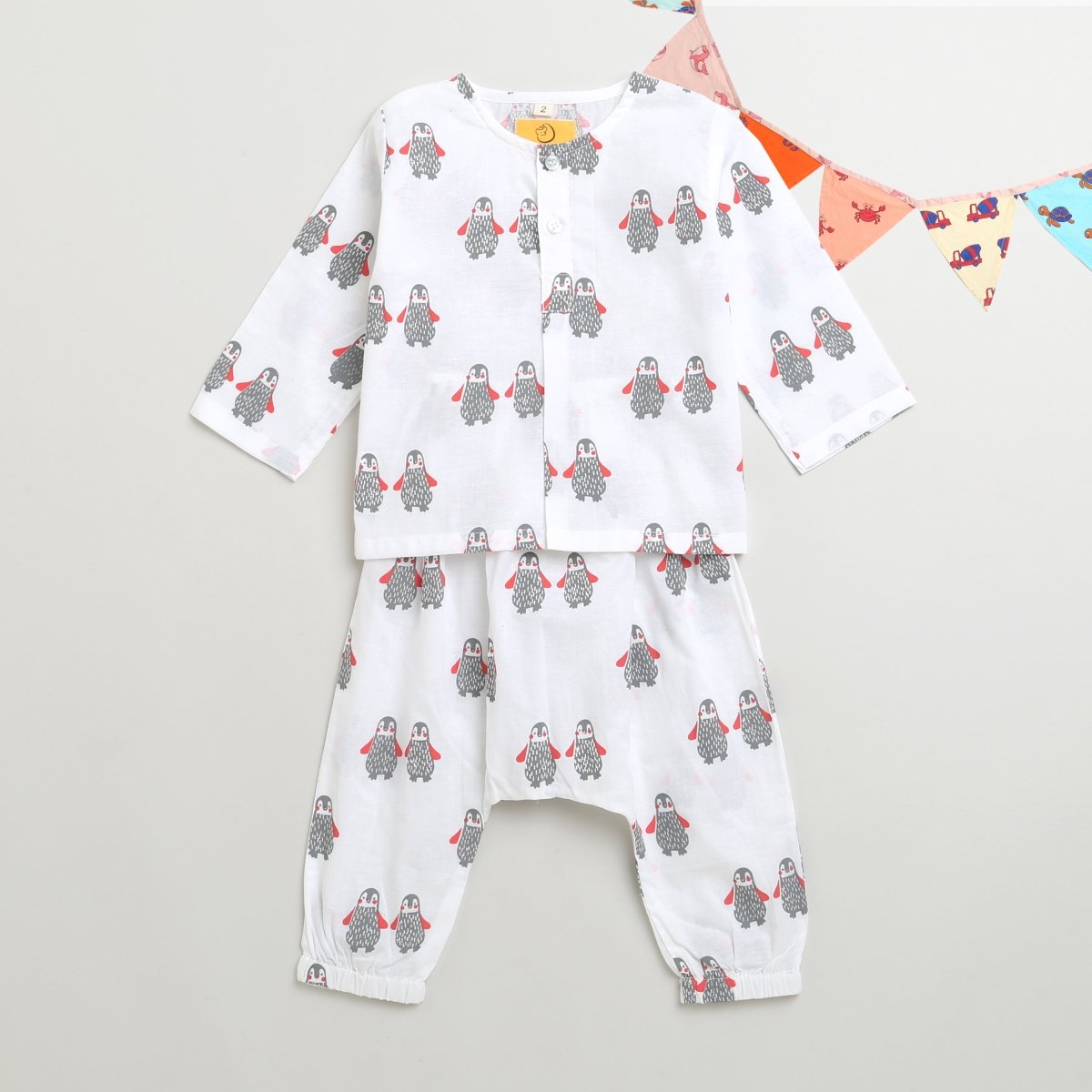 Stary Penguin - Unisex Infant Cotton Nightwear – Kids Onesies on Brown Living™. SKU: MITHIC - 0623046. Img 1.