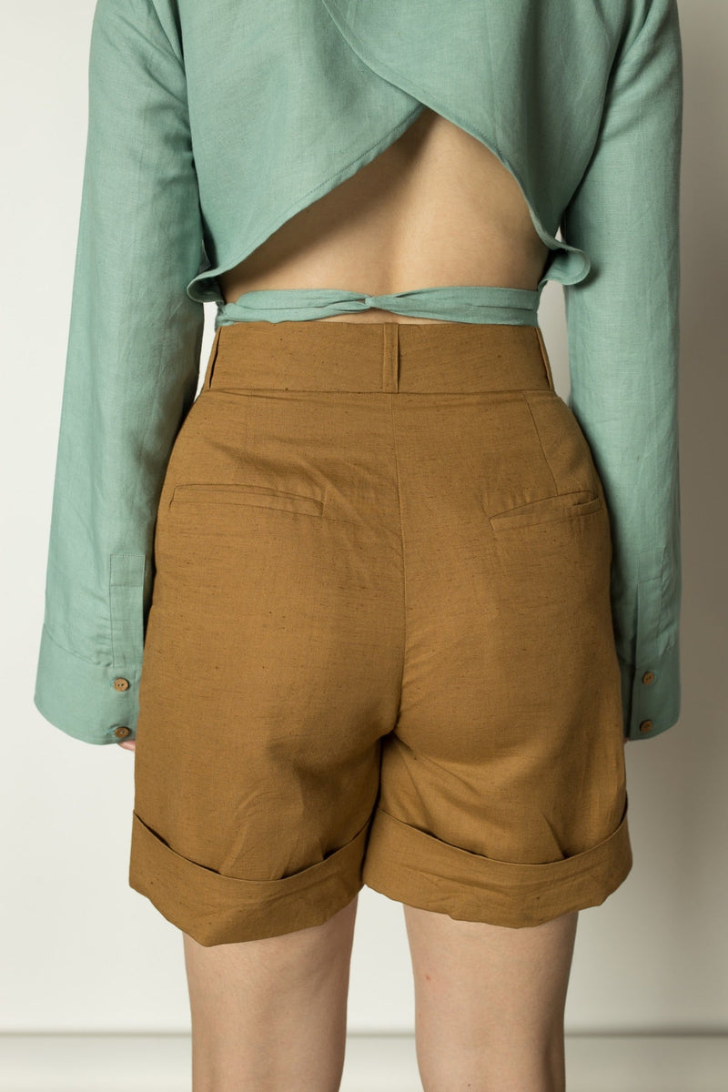 Straight-Leg Hemp Cotton Shorts | Verified Sustainable Womens Shorts on Brown Living™