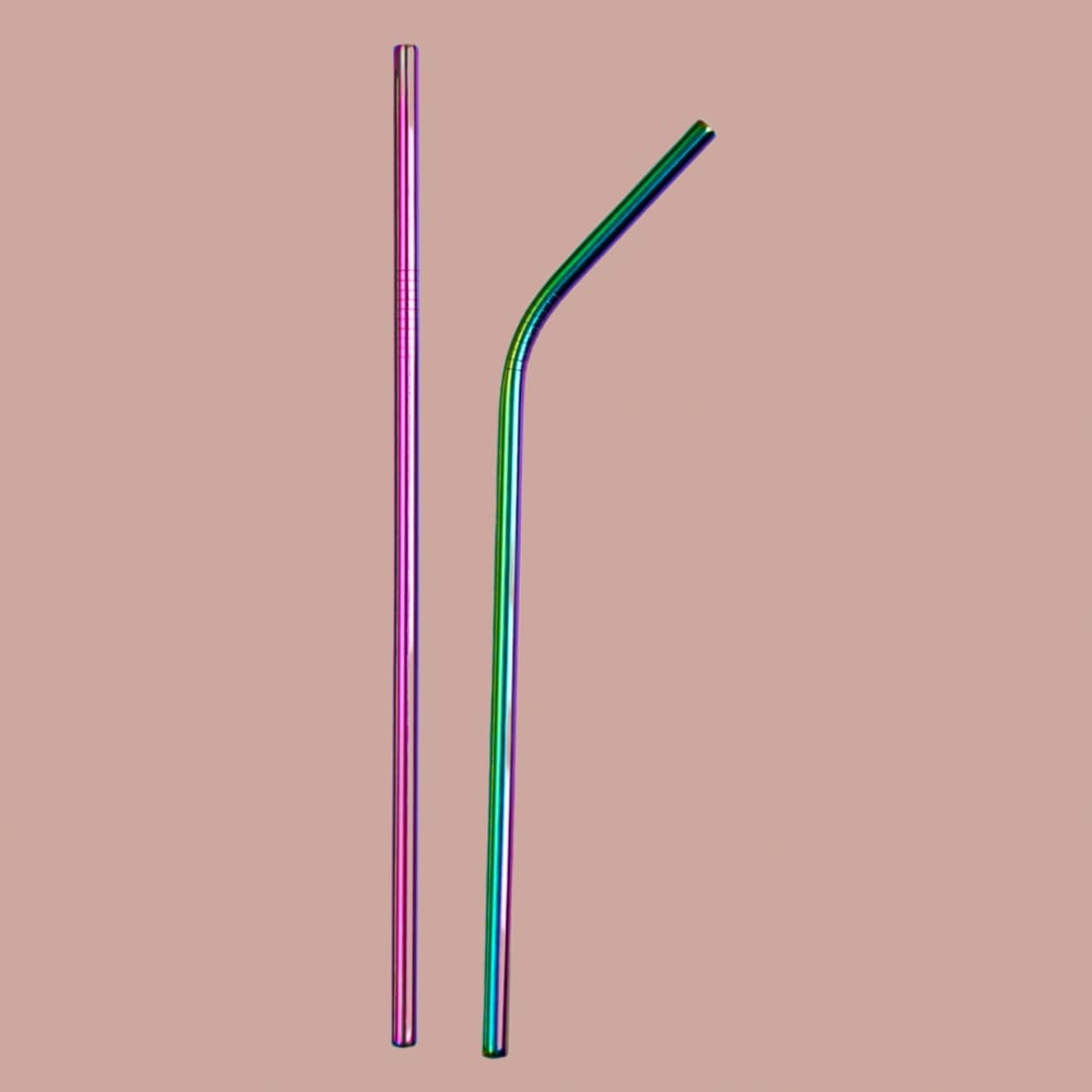 Straws With Cleaner - (1 ST+1 Bend) – Drinking Straws & Stirrers by ONEarth available on Brown Living™. Rainbow Steel (1st+1 Bent) . SKU: OEP326. Img 6.