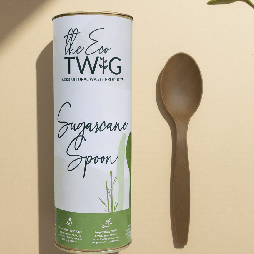 Sugarcane Spoons Set |16cm Eco Friendly Disposable Cutlery | 35 Pieces – Cutlery on Brown Living™. SKU: TET_SS_35M_35. Img 1.