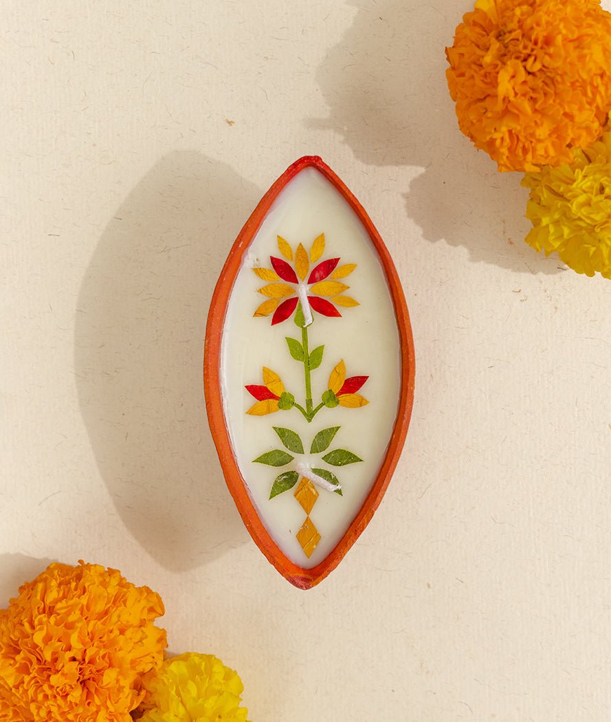 Summer Dance Big Boat Diya Pack Of 6 | Diwali Festive Diyas – Candles & Fragrances on Brown Living™. SKU: Gul_Diwali_26_007. Img 1.