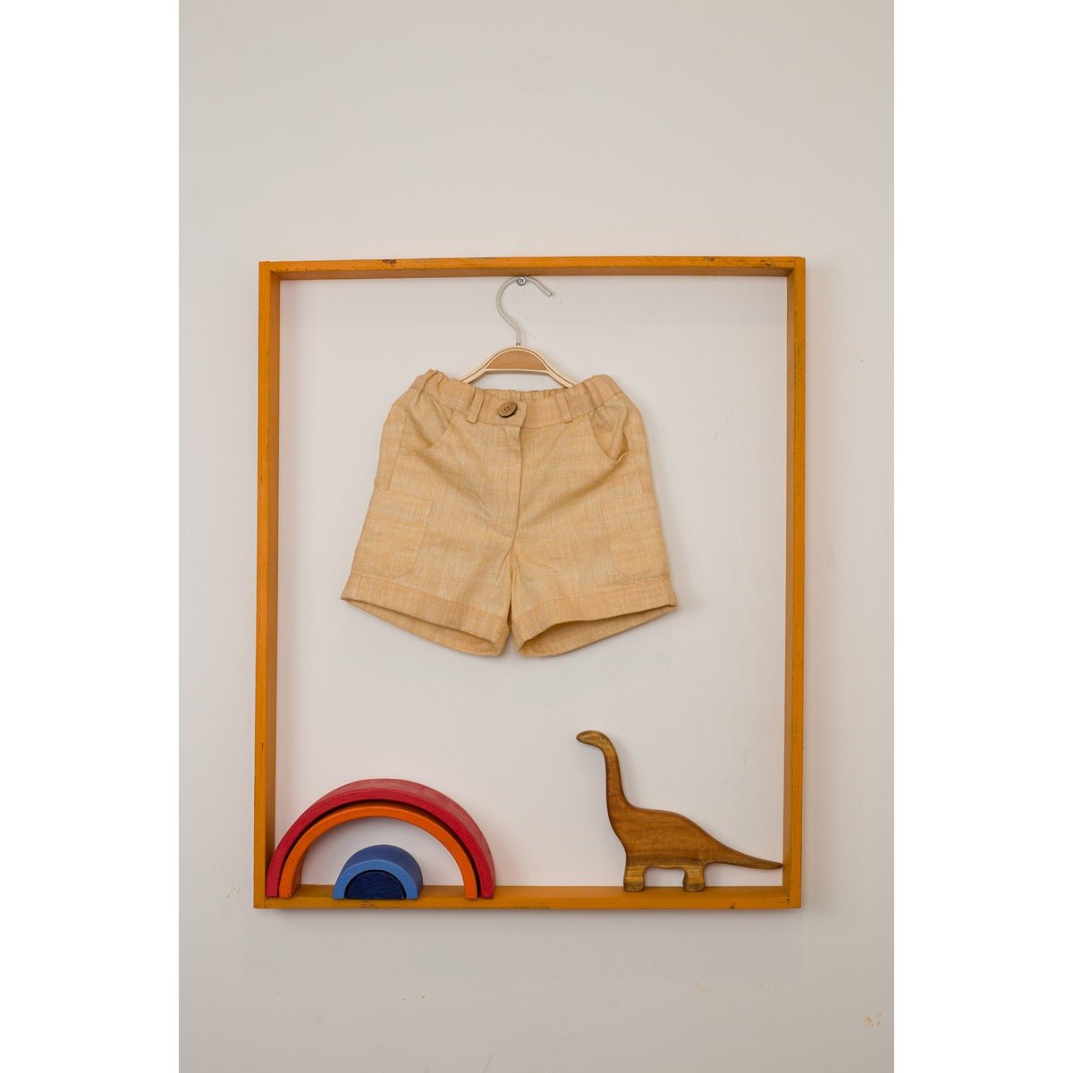 Sunbeam Shorts | Khaki Cotton Shorts for Babies – Kids Daywear Sets on Brown Living™. SKU: MCBL16. Img 5.