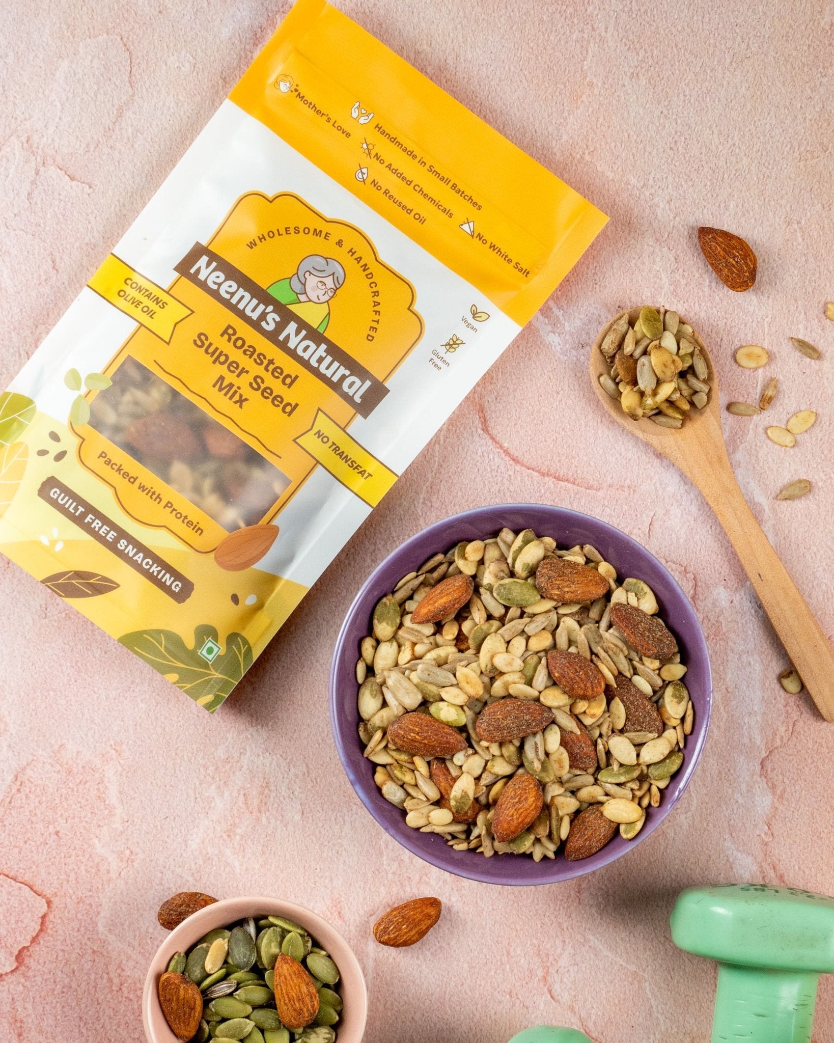Super Seed Mix | Healthy Nutritious Blend of Seeds for Daily Protein – Healthy Snacks on Brown Living™. SKU: NN_15. Img 3.