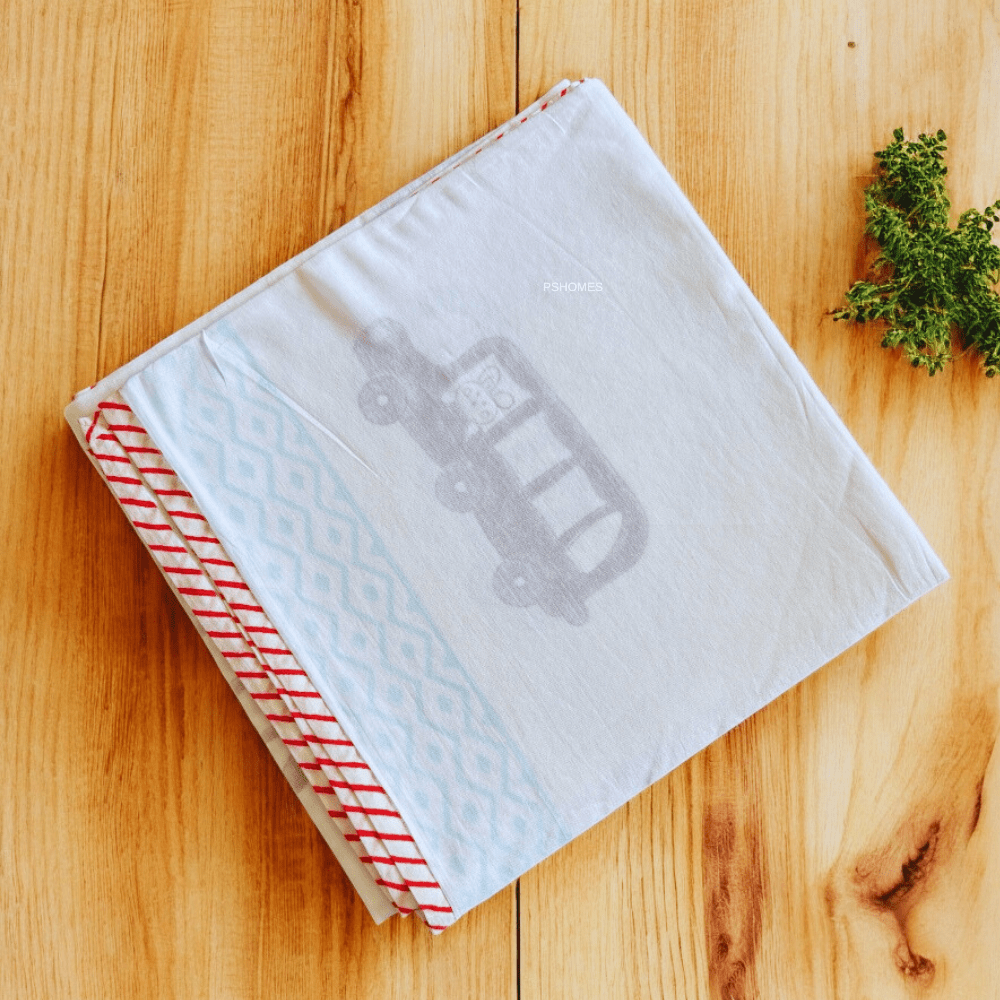 3D Muslin Dohar Blanket – Kids – Handblock Cars Print – 40x60 inches – Bedding on Brown Living™. SKU: DO3DCARS4060. Img 1.