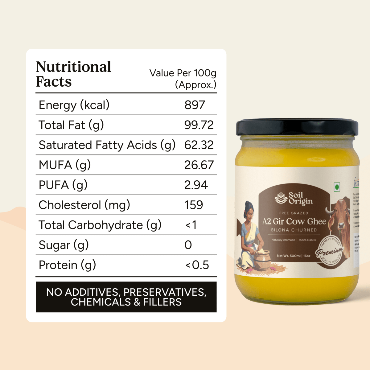 A2 Gir Cow Ghee | Bilona Churned | Pure & Natural | Verified Sustainable by Brown Living™