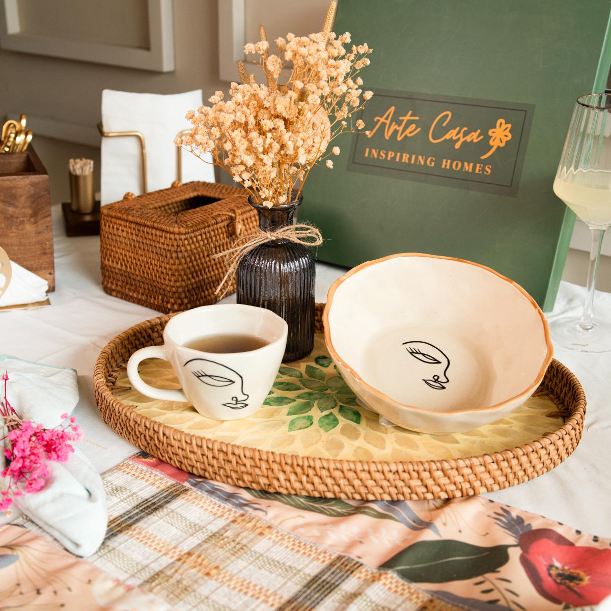 Abstract Face Breakfast Mug Set | Verified Sustainable by Brown Living™