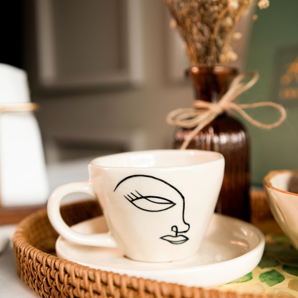 Abstract Face Breakfast Mug Set | Verified Sustainable by Brown Living™