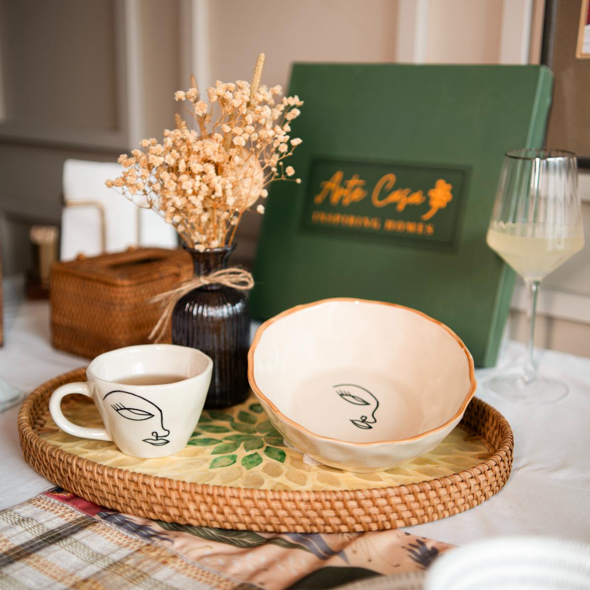 Abstract Face Breakfast Mug Set | Verified Sustainable by Brown Living™