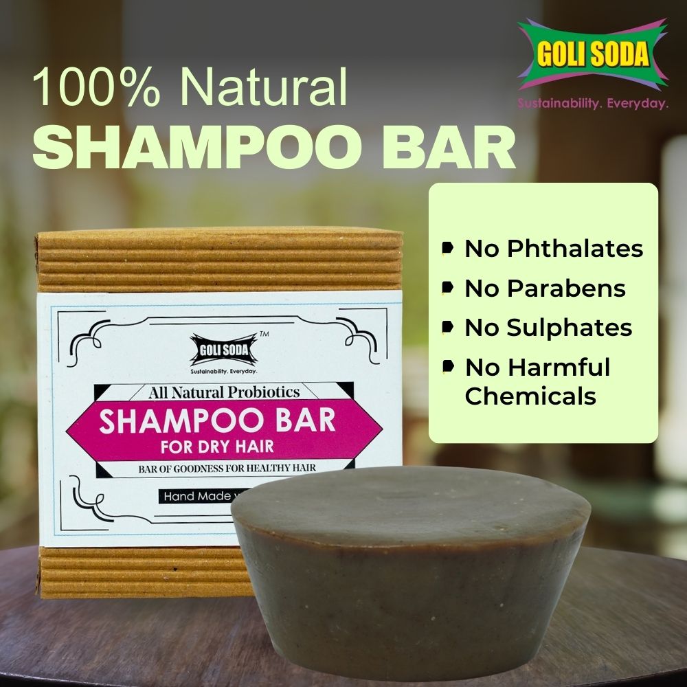All Natural Probiotics Shampoo Bar for Dry Hair : Sustainable, Natural and Effective - 90g | Verified Sustainable by Brown Living™