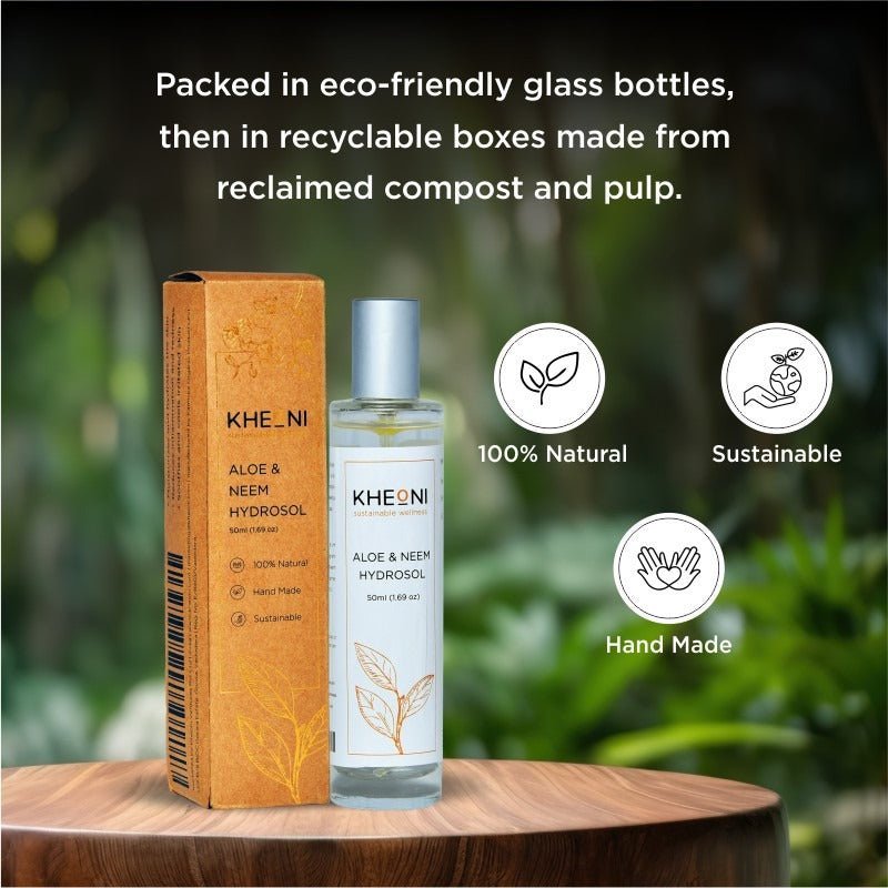 Aloe & Neem Hydrosol for Acne - Prone Skin - 50ml | Verified Sustainable by Brown Living™