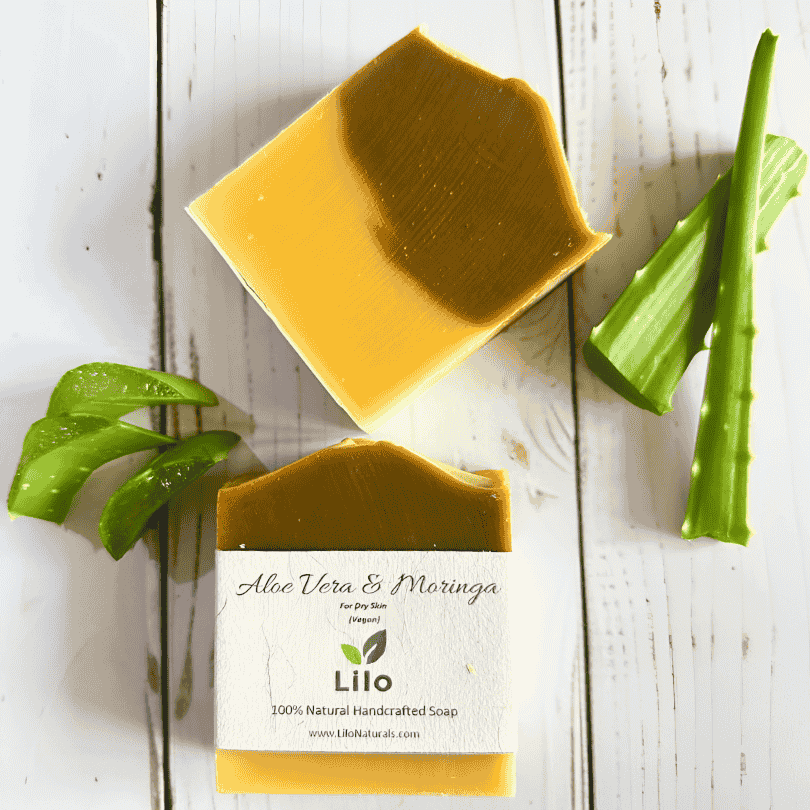 Aloe Vera Moringa Bar Soap with Lime, Lemongrass Shea Butter