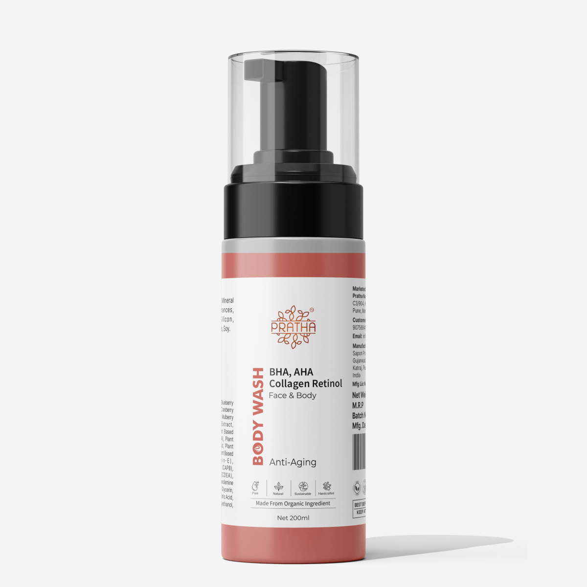Anti - Aging Foaming Body Wash | Collagen Retinol BHA - AHA – Body Wash on Brown Living™. SKU: phpnl90951. Img 1.