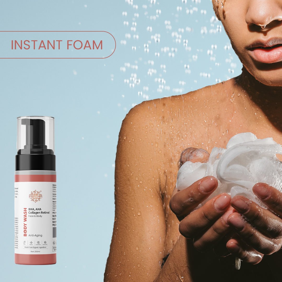 Anti - Aging Foaming Body Wash | Collagen Retinol BHA - AHA – Body Wash on Brown Living™. SKU: phpnl90951. Img 2.