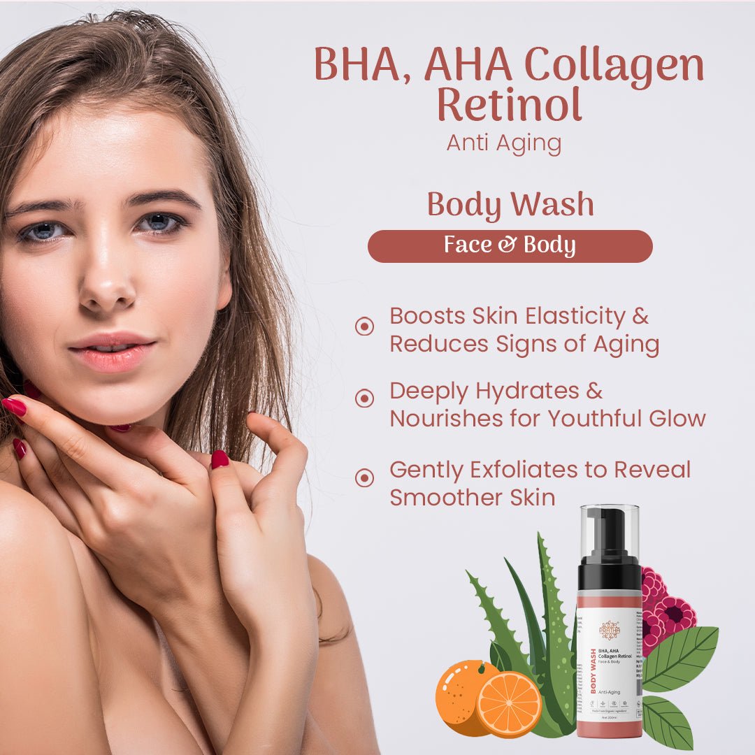 Anti - Aging Foaming Body Wash | Collagen Retinol BHA - AHA – Body Wash on Brown Living™. SKU: phpnl90951. Img 5.