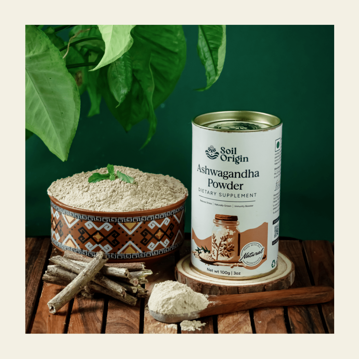 Ashwagandha Powder | Stress Relief & Energy Boost | 100g | Verified Sustainable by Brown Living™