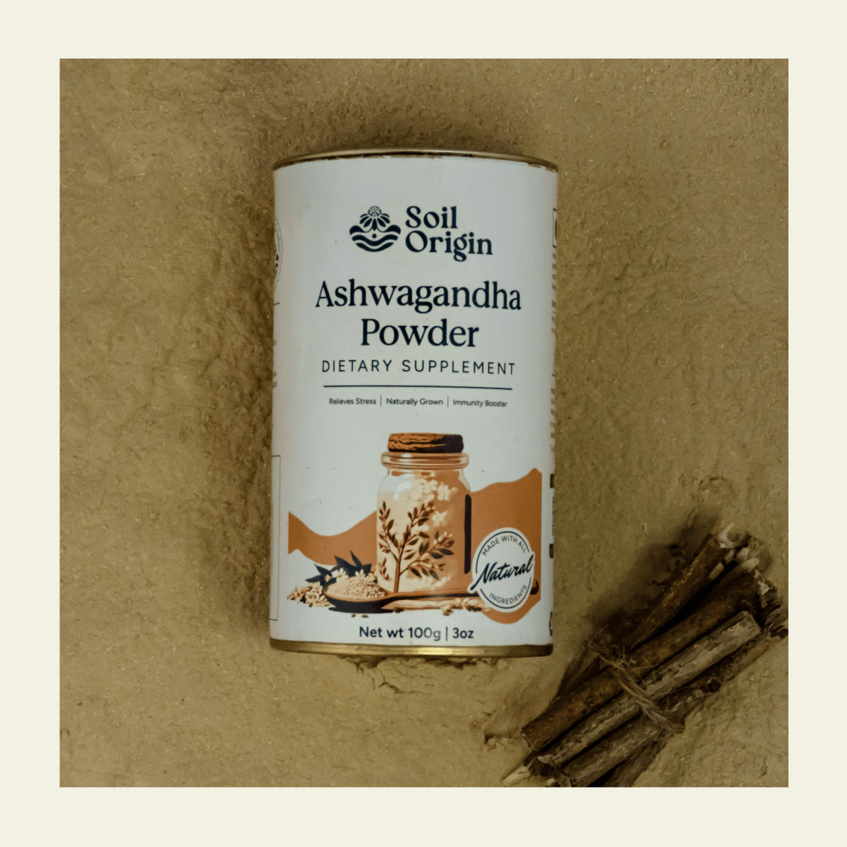 Ashwagandha Powder | Stress Relief & Energy Boost | 100g | Verified Sustainable by Brown Living™