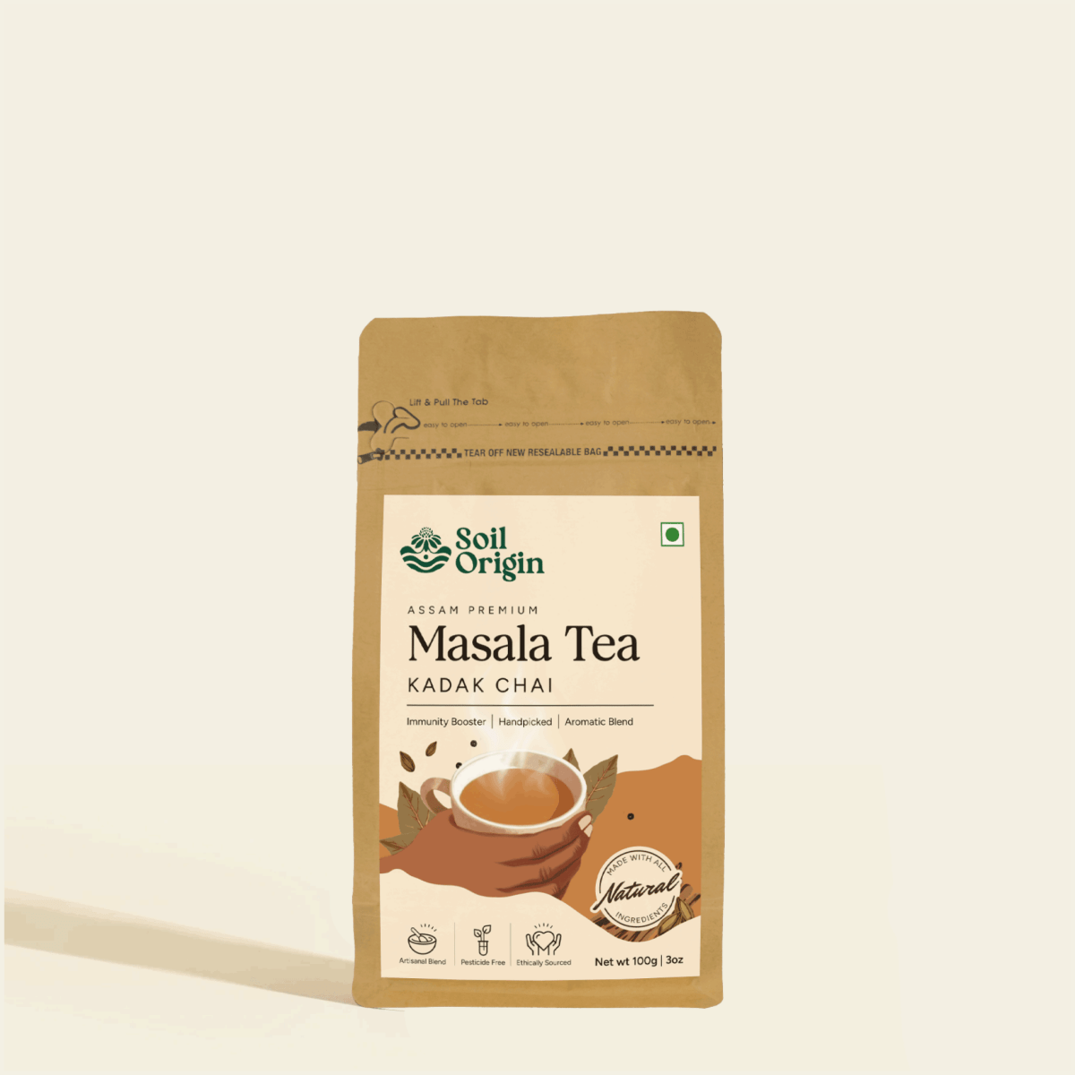 Assam Masala Tea | Kadak & Aromatic | Immunity Booster – Tea on Brown Living™. SKU: SOB0AMT0G100. Img 7.
