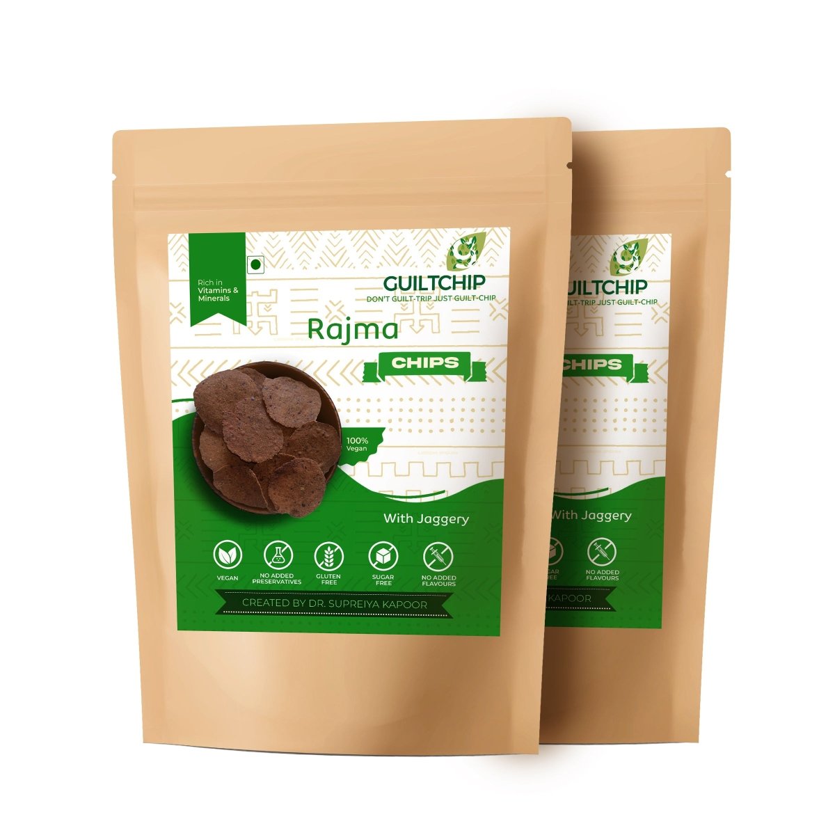 Baked Rajma Chips 150 g + 50 g Free – Healthy Snacks by GuiltChip available on Brown Living™. 150 g . SKU: 026 - 00806 - VRO - 20007 - BRC. Img 3.