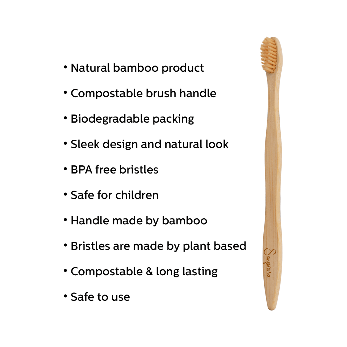 Bamboo Toothbrush with Soft Fiber Soft Bristles - Pack of 5 | Verified Sustainable by Brown Living™