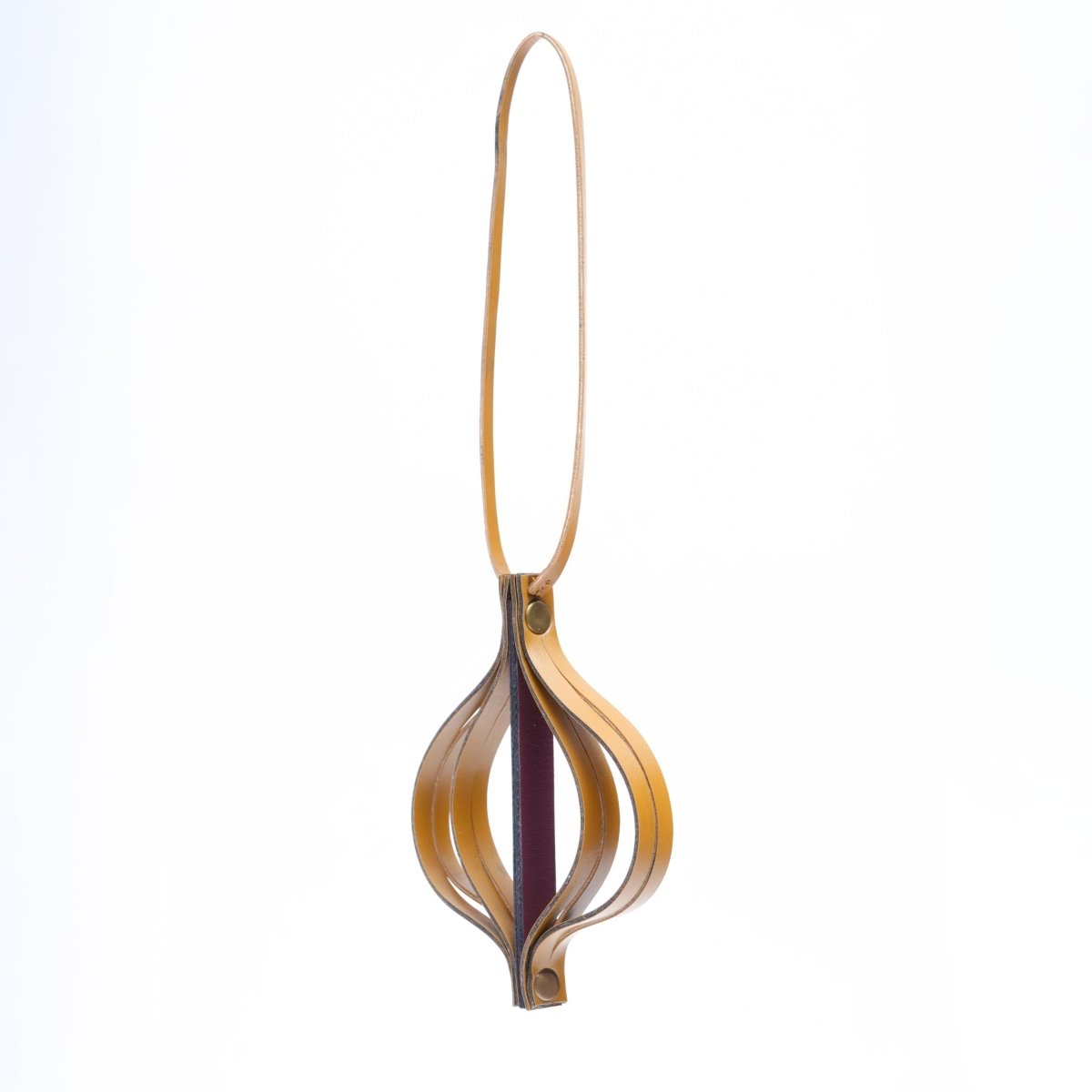 Banana Leather & Apple Leather Festive Decor Handcrafted Christmas Lantern (Mustard) – Decor & Artefacts on Brown Living™. SKU: XMGH1014. Img 3.