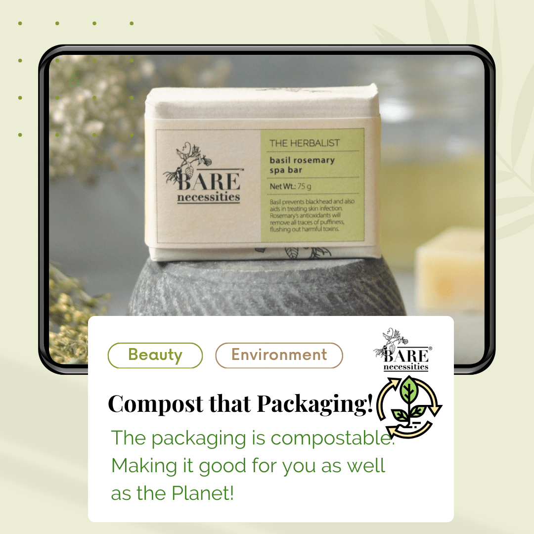 Basil and Rosemary Soap Bar | Organic Cold Processed Soap for Smooth Skin| 75g Pack of 2 – Body Soap on Brown Living™. SKU: BNPCO003 - 1. Img 5.