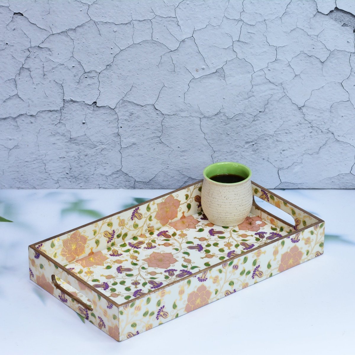 Beautiful Floral Rectangular Trays - Pack of 3 | Verified Sustainable by Brown Living™