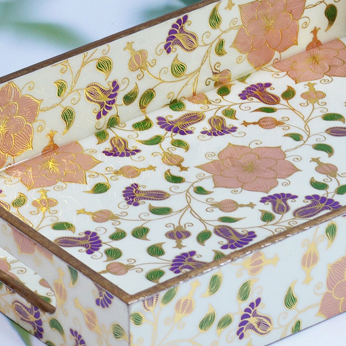 Beautiful Floral Rectangular Trays - Pack of 3 | Verified Sustainable by Brown Living™