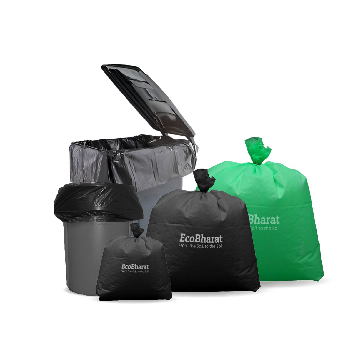 Biodegradable and Compostable Garbage Bags| Eco - friendly trash bags – Cleaning Products on Brown Living™. SKU: Garbage Bags 17x19(73pcs)1kgCapacity4225. Img 1.