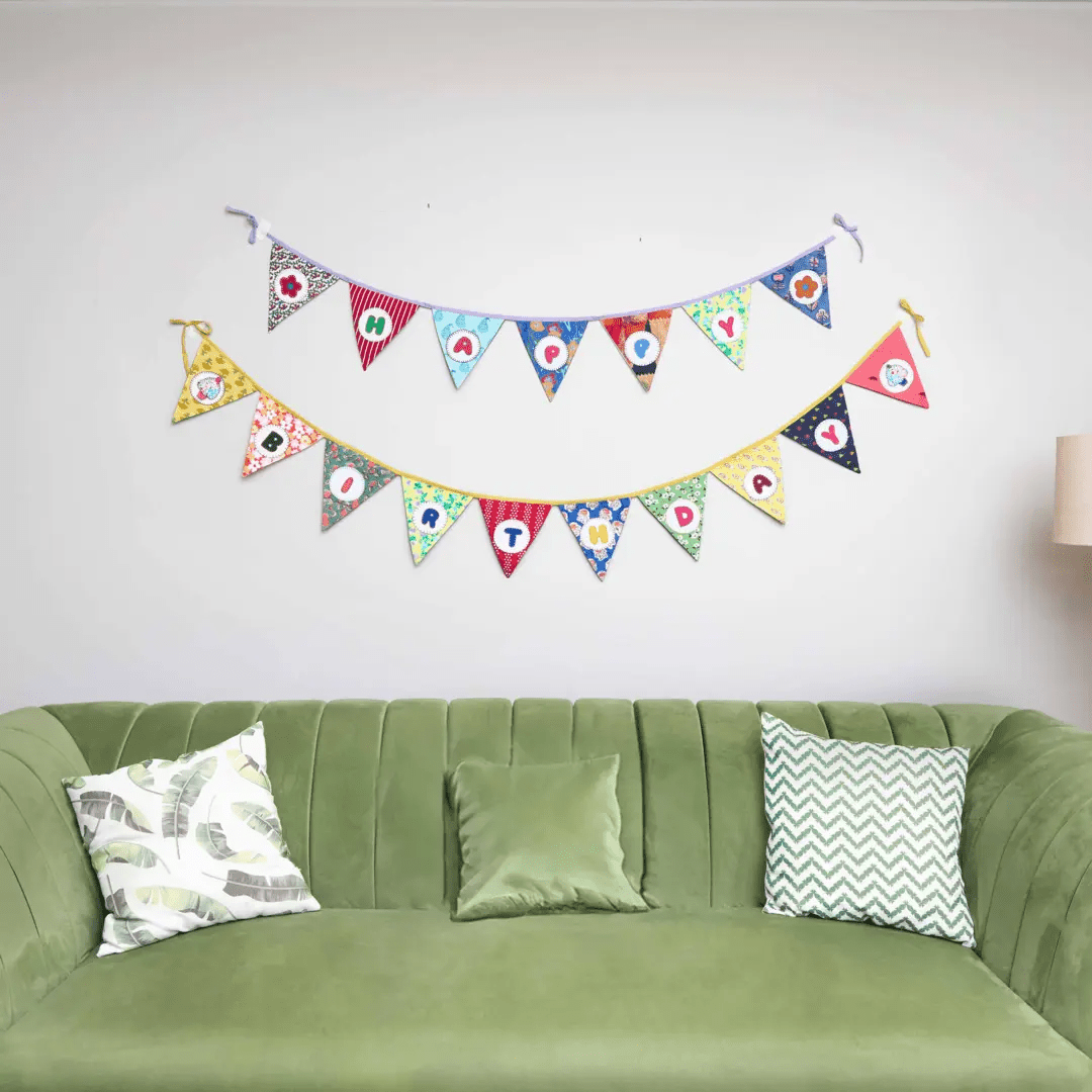 Birthday Combo - Happy Birthday Banner + Personalised Name Banner | Verified Sustainable by Brown Living™