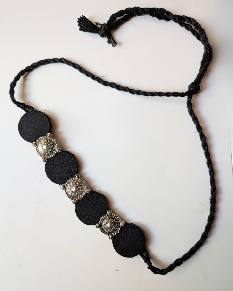 Black Fabric Choker with Oxidised Charm – Womens Necklaces by The serene by Rainvas available on Brown Living™. . SKU: RVS - SER - NECK - 21. Img 4.