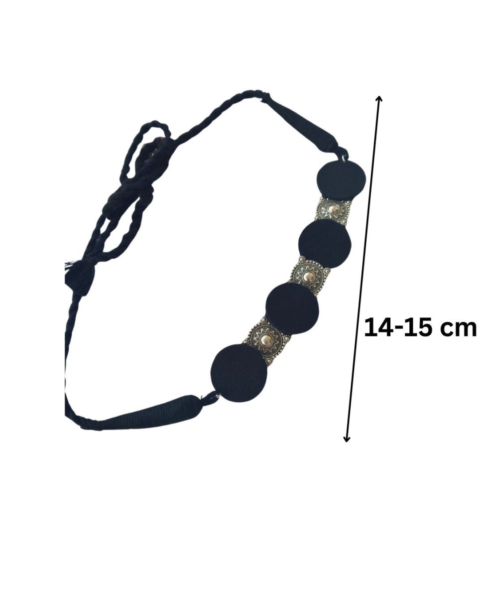 Black Fabric Choker with Oxidised Charm – Womens Necklaces by The serene by Rainvas available on Brown Living™. . SKU: RVS - SER - NECK - 21. Img 5.