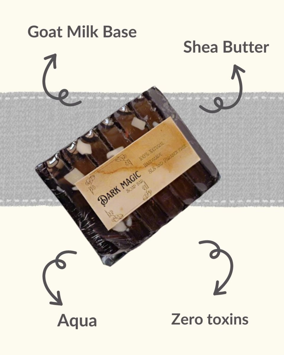 Black Moon Shea & Goat Milk Soap Bar 100 g – Body Soap by Sobek Naturals available on Brown Living™. Single Piece . SKU: SOB - SOAP - 115566. Img 6.
