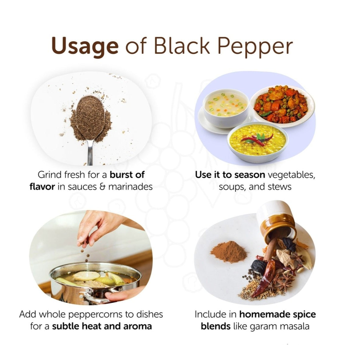Black Pepper 100g - Organic, Natural Whole Spices – Seasonings & Spices on Brown Living™. SKU: 2HS_BPW - 1H. Img 2.