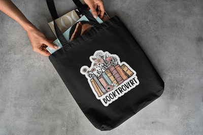 Booktrovert Black Canvas Tote – Aesthetic Cotton Bag | Verified Sustainable by Brown Living™