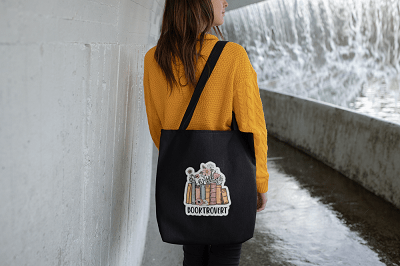 Booktrovert Black Canvas Tote – Aesthetic Cotton Bag | Verified Sustainable by Brown Living™