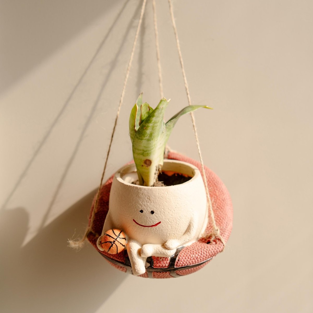 Bouncy Bloom - Handwoven Basket Planter for Indoors ā Ceramic Planter on Brown Livingā¢. SKU: v - 333. Img 2.