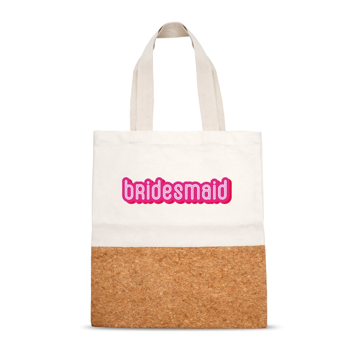 Bridesmaid Cork And Canvas Tote Bag – Tote Bag by The Cork Studio available on Brown Living™. . SKU: TCS - 45. Img 1.