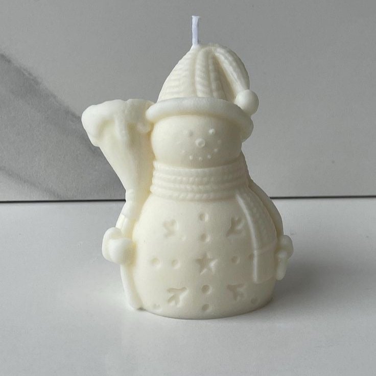 Broom Snowman Candles – Candles & Fragrances by Divina Flos available on Brown Living™. . SKU: CBS - DF015 - UW. Img 1.