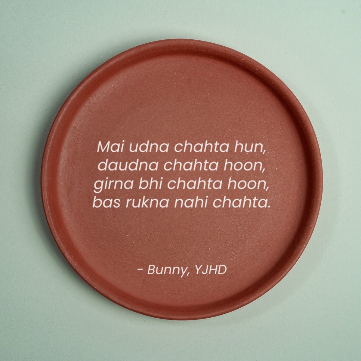 Bunny YJHD Quote Terracotta Wall Plate | Verified Sustainable by Brown Living™