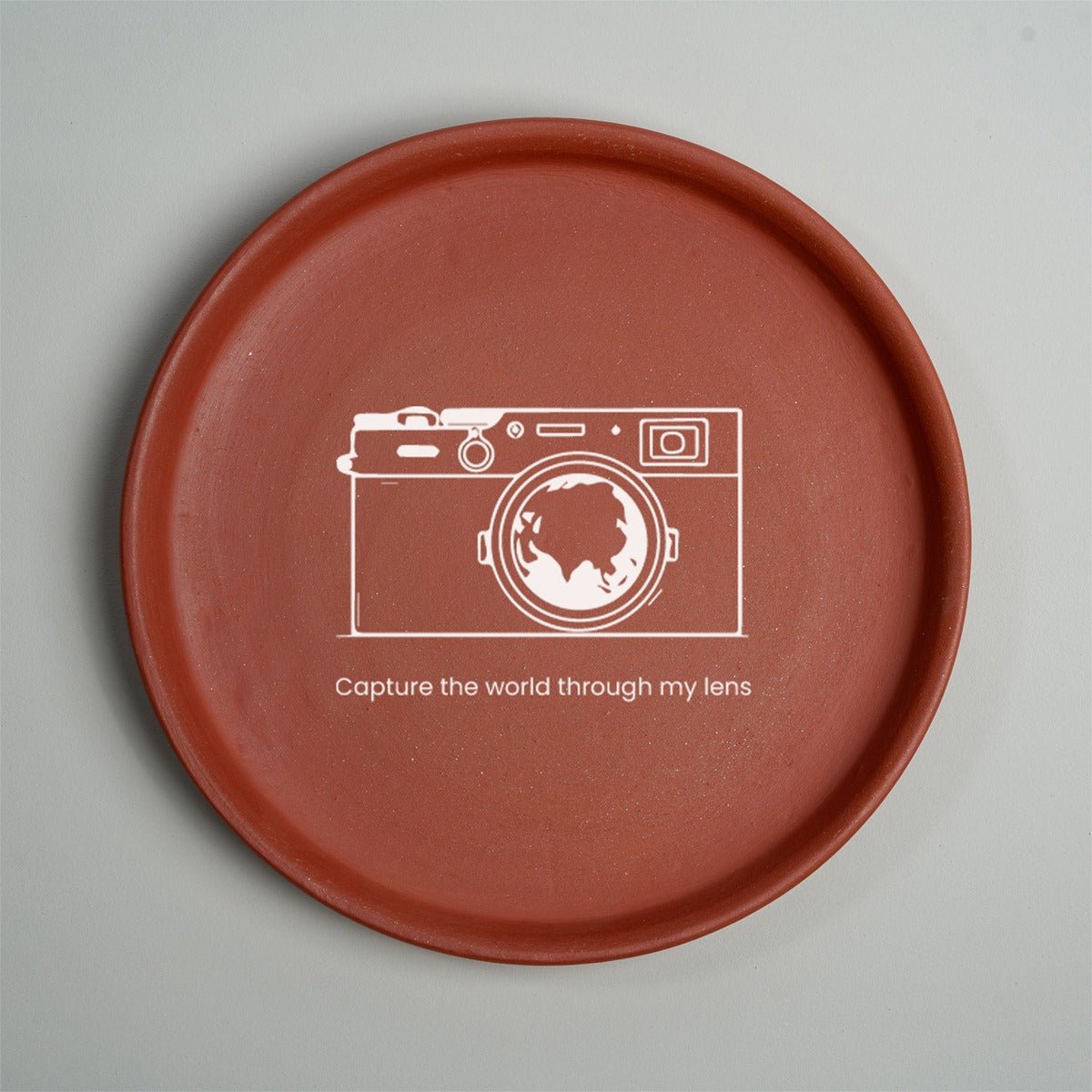 Camera Art Terracotta Wall Plate | Verified Sustainable by Brown Living™