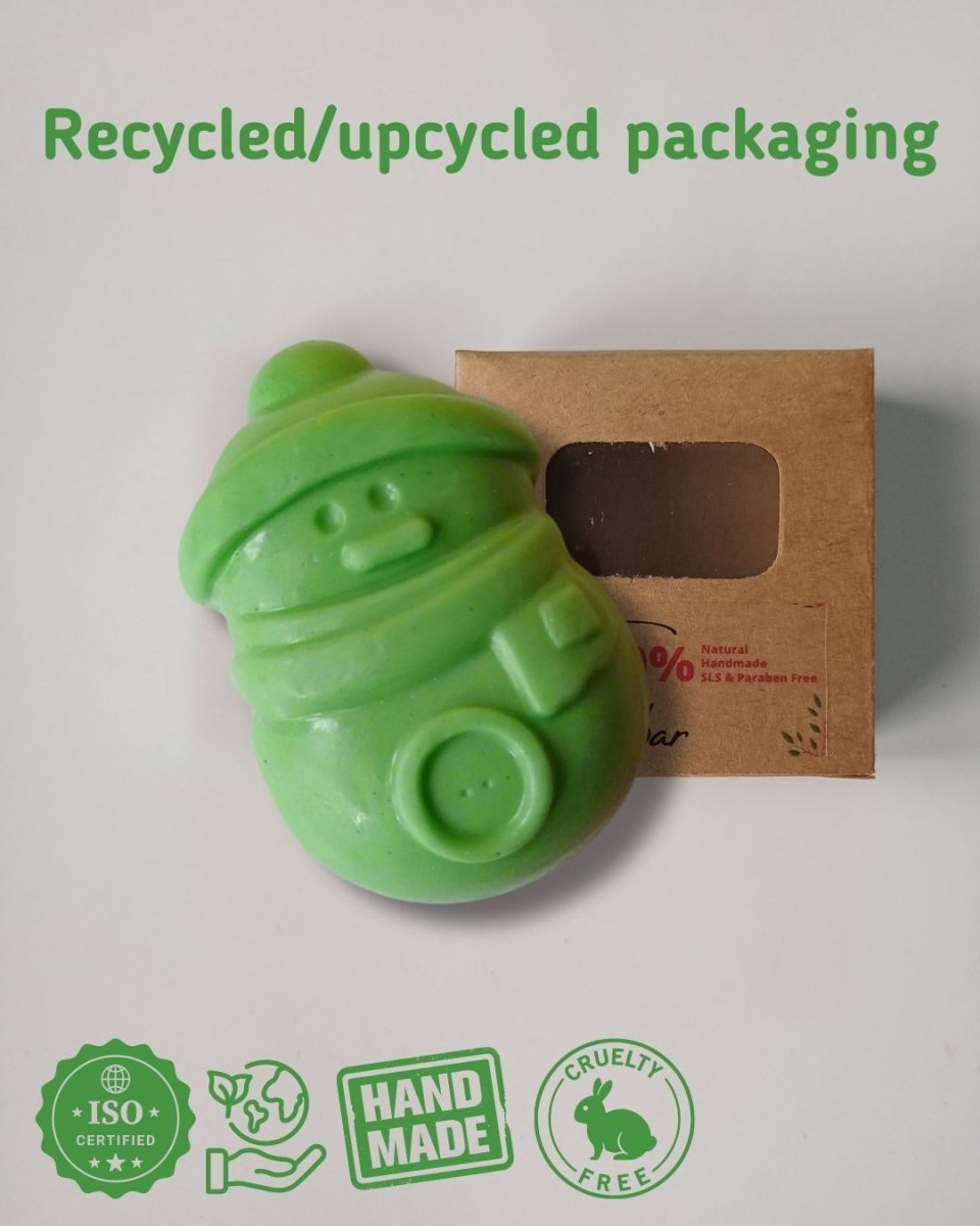 Christmas Snowman Shaped - Goat Milk Shea Butter Soap – Body Soap on Brown Living™. SKU: SOB - SOAP - 39. Img 4.