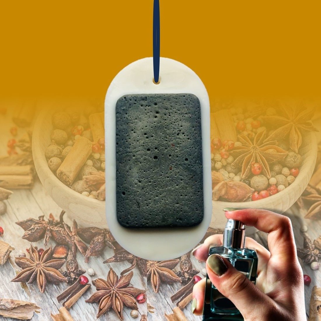 Cinnamon Vanilla fragrance - Grey Claystone Closet Freshener | Verified Sustainable by Brown Living™